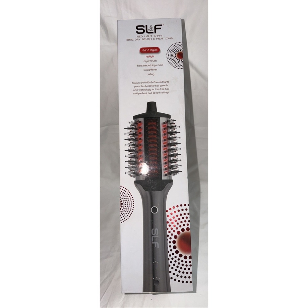 SLF Red Light Therapy 5-in-1 Ionic Dry Hair Brush & Heat Comb SLF-94715902 Gray